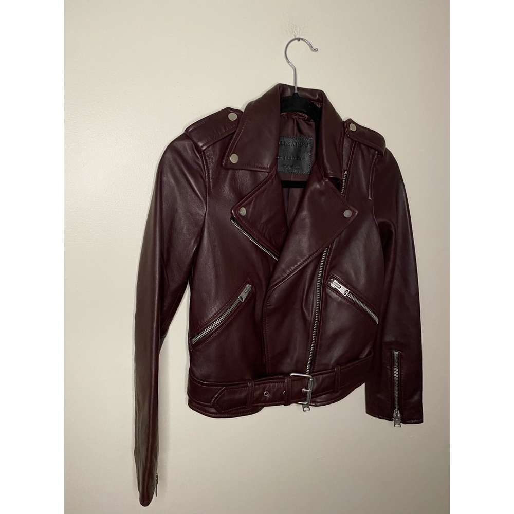 All Saints Balfern Leather Biker Jacket - Picture 5 of 8